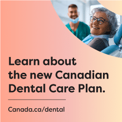 Senior patient smiling at CDCP dental clinic in Mississauga with CDCP dentist